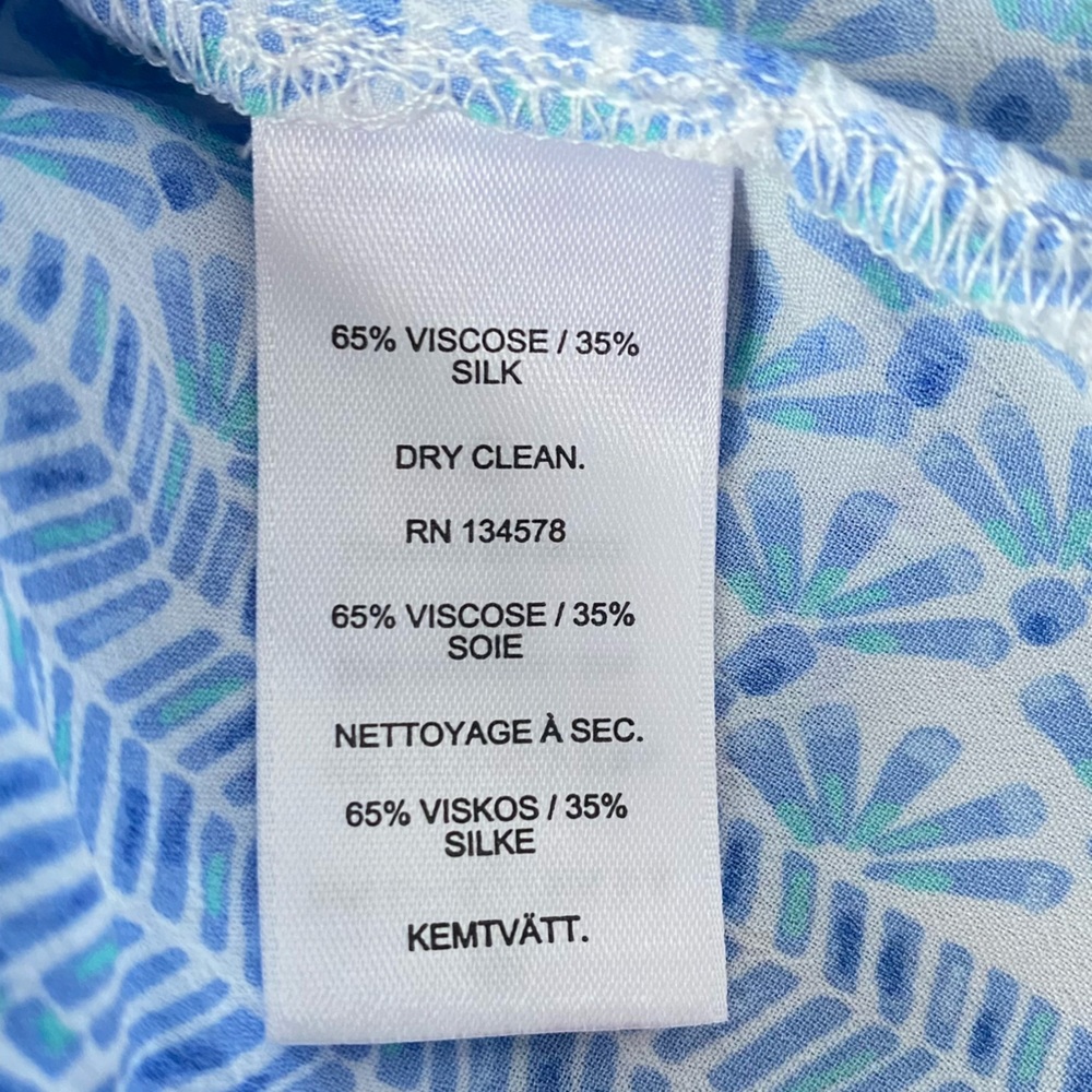 Vineyard Vines Sky Blue Printed Smocked Mini Dress - Picture 11 of 14